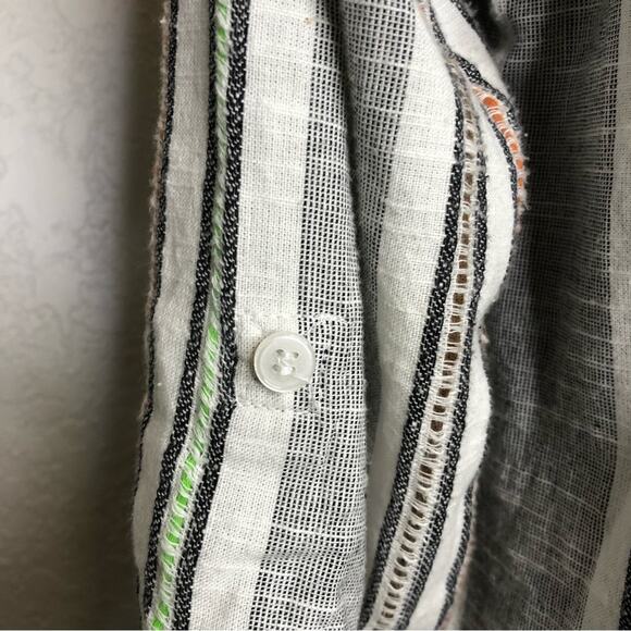 Soft Surroundings black white striped embroidered popover tunic top Petite Small - Picture 10 of 15